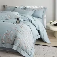 秋冬加厚磨毛床上四件套四件套纯棉床单笠刺绣被套轻奢感