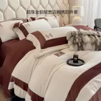 秋冬新款加厚金貂绒四件套双面绒保暖牛奶绒柔软被套床品床单