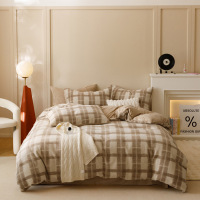 秋冬简约羊绒牛奶绒四件套加厚床上用品床单被套三件套南通家纺