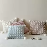 立体剪花暖绒抱枕被简约牛奶绒两用二合一车载沙发靠垫被