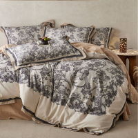 纯棉加厚磨毛四件套60支全棉轻奢大版数码印花床笠款秋冬保暖套件