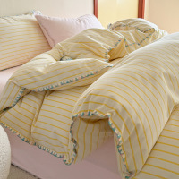 纯棉加厚磨毛床上用品四件套新款秋冬季被套床单笠三件套