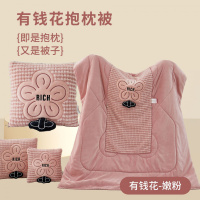 纯牛奶绒枕被靠垫被有钱花刺绣二合一抱枕车载抱枕办公室午睡两用
