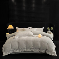 蝴蝶戏花丨240克全消光母婴A类烂花牛奶绒四件套加厚保暖床单被套