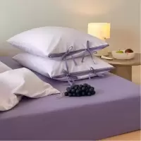 跳色床品|纯棉水洗棉床上四件套绑带款床单被套简约床上用品