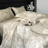 高端美式印花金太阳天丝棉磨毛四件套亲肤舒适保暖被套