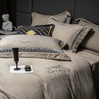 高端轻奢A类牛奶绒四件套秋冬亲肤保暖床品意式风绒套件