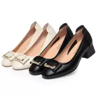 年新款单鞋浅口妈妈鞋防滑百搭舒适女鞋