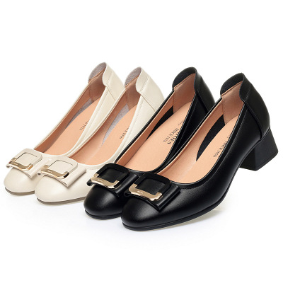 年新款单鞋浅口妈妈鞋防滑百搭舒适女鞋