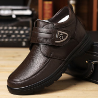 大码棉鞋男冬季皮鞋保暖加绒真皮男士中老年加厚牛皮羊毛男鞋