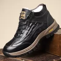 头层牛皮羊毛雪地棉鞋冬鞋男鞋冬靴加绒高帮皮鞋冬季新款加厚保暖