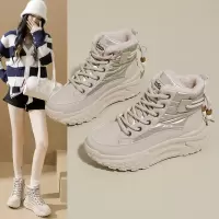 加绒高帮雪地靴女冬季新款学生ins韩版保暖休闲鞋棉鞋
