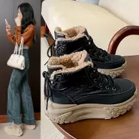 加绒高帮雪地靴女冬季新款学生ins韩版保暖休闲鞋棉鞋