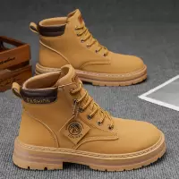 新款男士经典大靴防滑耐磨户外徒步靴高帮厚底系带工装靴子