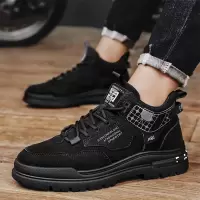 复古厚底马丁鞋男士休闲工作上班劳保工装靴低帮运动男鞋增高显高