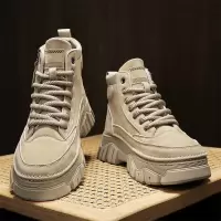 时尚简约日常通勤马丁靴男士秋季款透气轻便舒适轻休闲系带低帮靴