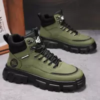 时尚简约纯色马丁靴男士秋季新款透气轻便舒适轻休闲系带低帮靴