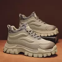 男士秋季上新款低帮时尚马丁靴皮革透气舒适休闲假系带懒人靴子