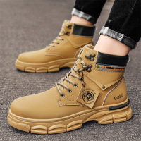秋季新款皮革防水马丁靴潮流新款高帮工装机车男士马丁男靴