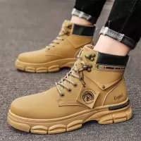 秋季新款皮革防水马丁靴潮流新款高帮工装机车男士马丁男靴