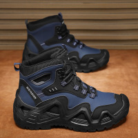 透气舒适轻休闲系带超迁拼色运动靴男士秋季上新款个性时尚马丁靴