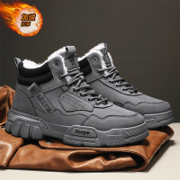 东北雪地靴男鞋冬季加绒保暖棉鞋极寒皮毛一体户外防水防滑马丁靴