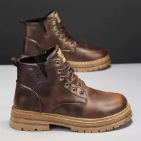 马丁靴男款秋季高帮英伦风美式复古机车皮靴户外防水防滑工装靴子