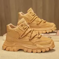 马丁靴男秋冬季新款高帮休闲增高工装中帮大靴百搭潮鞋男