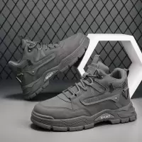 男士秋冬新款工装靴复古时尚透气户外登山运动工装厚底鞋潮男鞋