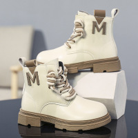 皮面高帮厚底增高儿童马丁靴秋冬运动休闲防风皮靴男女同款童鞋