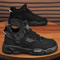 秋冬新款工装马丁靴男款英伦高帮户外运动休闲短靴厚底增高潮鞋