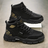 马丁靴男鞋秋季高帮美式复古防水增高户外工作男士短靴时尚休闲男