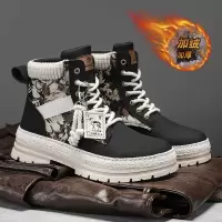 高帮男鞋小众设计厚底增高马丁靴秋季新款户外工装男士短靴休闲鞋
