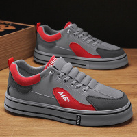 秋季新款潮流韩版百搭时尚皮革拼接板鞋透气舒适休闲一脚蹬懒人鞋