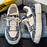 秋冬季上新款男士休闲潮流百搭舒适透气平底系带舒适男士运动板鞋