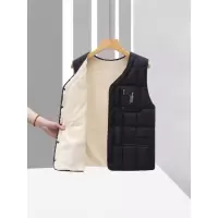 中老年加绒棉背心短款爸爸装大码马夹男士羽绒棉马甲加厚秋冬新款