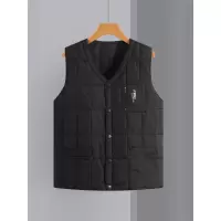 厂家中老年秋冬短款加厚羽绒丝马甲爸爸装内穿保暖羽绒服背心