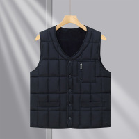 秋冬新款中老年加绒棉背心短款爸爸装大码马夹男士棉马甲加厚