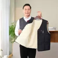 秋冬新款中老年加绒棉背心短款爸爸装大码马夹男士羽绒棉马甲加厚