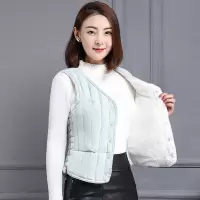 中老年内穿坎肩秋冬新款羽绒棉马甲短款修身轻薄 女士棉背心