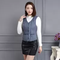 羊羔绒马甲女士秋冬短新款修身保暖羽绒棉加绒背心韩版