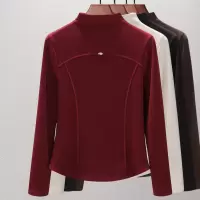 桑蚕丝羊毛半高领打底衫女新款秋冬内搭德绒中领保暖上衣冬季