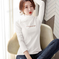 秋冬双面绒发热德绒打底衫女半高领加绒加厚保暖长袖T恤上衣服女