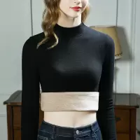 秋冬羊绒蚕丝打底衫女新款女装内搭德绒保暖上衣女加绒加厚