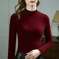 秋冬羊绒蚕丝打底衫女新款女装内搭德绒保暖上衣女加绒加厚