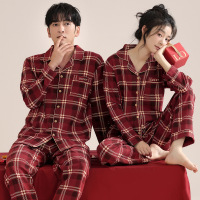 情侣睡衣春秋冬季棉质本命年喜庆结婚红色一男士一女士家居服套装
