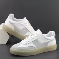 内增高男鞋新款秋季真皮小白鞋防滑耐磨休闲板鞋透气德训鞋男