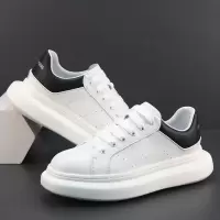 厚底男鞋真皮小白鞋头层牛皮简约百搭增高休闲鞋透气防臭大头板鞋