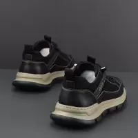 男生头层牛皮运动休闲鞋厚底板鞋男款潮鞋真皮欧洲站小众高端男鞋