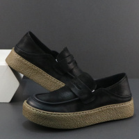 真皮乐福鞋男头层牛皮一脚蹬懒人休闲皮鞋厚底轻便软底百搭豆豆鞋